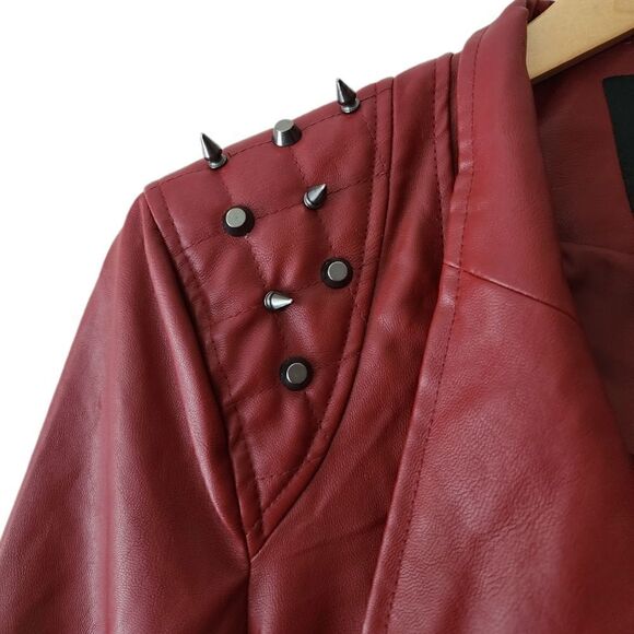 Love Tree Faux Leather Moto Jacket - Size S - Picture 2 of 8